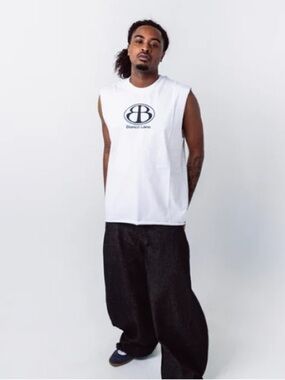 BLANCO LANE White Blanco Cut Off Size S 100% Cotton